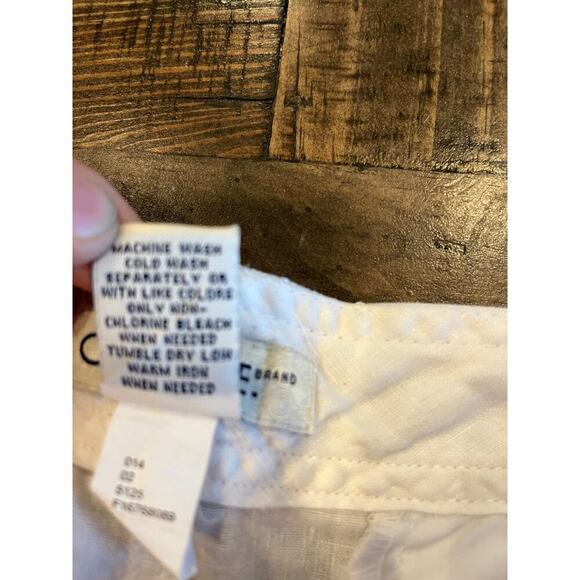 Cherokee 100% linen Pants Women 12 Neutral Beach Resort Vacation Trip Spring - Picture 8 of 9